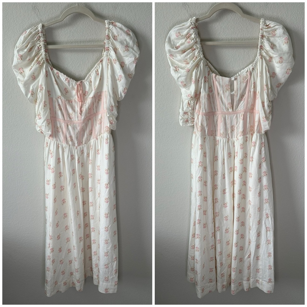 For Love & Lemons Lynne Midi Dress in White SZ S - Picture 10 of 10